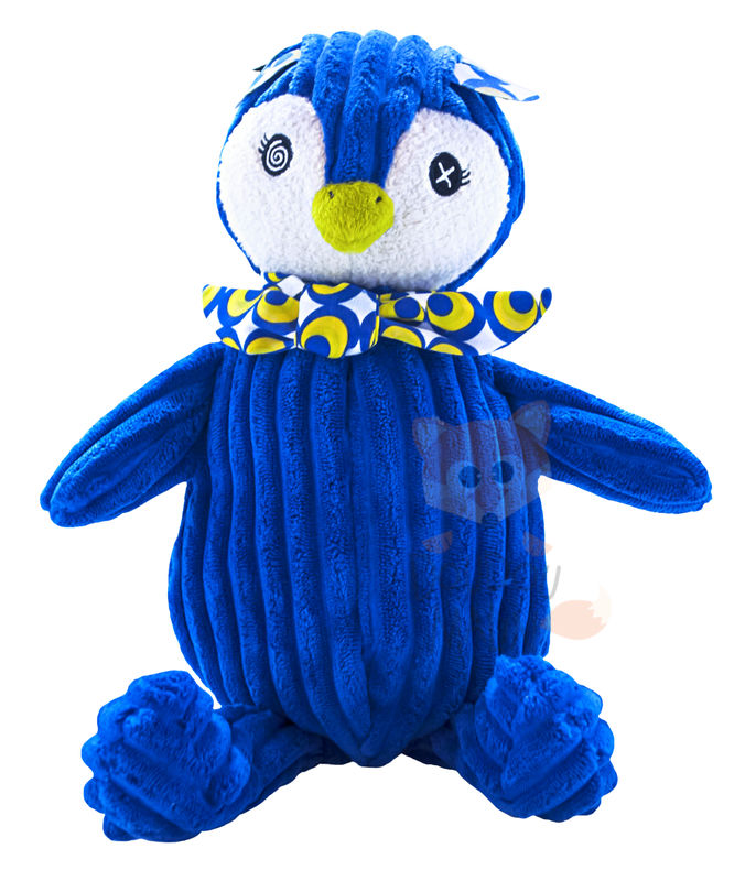 Les déglingos frigos pingouin peluche simply bleu jaune 